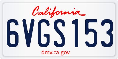 CA license plate 6VGS153