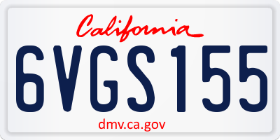 CA license plate 6VGS155