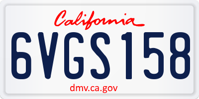 CA license plate 6VGS158
