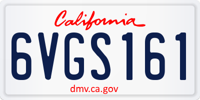 CA license plate 6VGS161