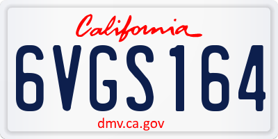 CA license plate 6VGS164