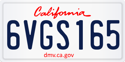 CA license plate 6VGS165