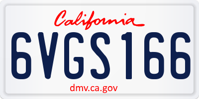 CA license plate 6VGS166