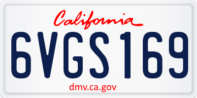 CA license plate 6VGS169