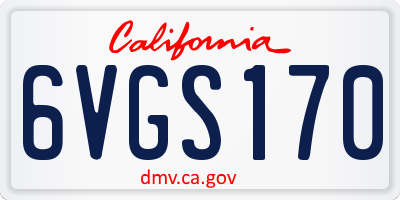 CA license plate 6VGS170