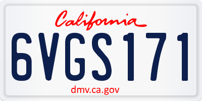 CA license plate 6VGS171