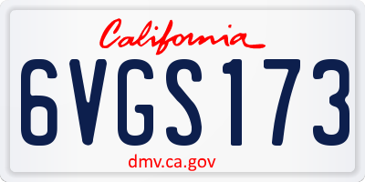 CA license plate 6VGS173
