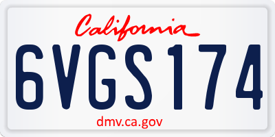 CA license plate 6VGS174
