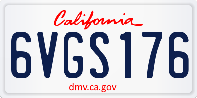 CA license plate 6VGS176