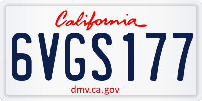 CA license plate 6VGS177