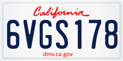 CA license plate 6VGS178