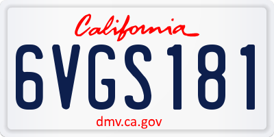CA license plate 6VGS181