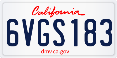 CA license plate 6VGS183