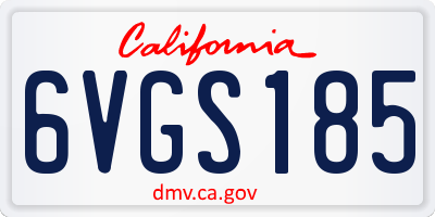 CA license plate 6VGS185