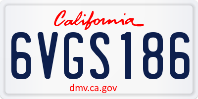 CA license plate 6VGS186