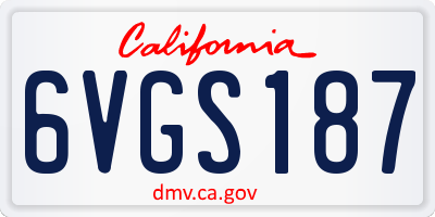 CA license plate 6VGS187
