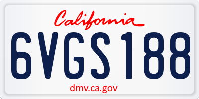 CA license plate 6VGS188
