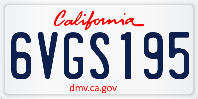 CA license plate 6VGS195