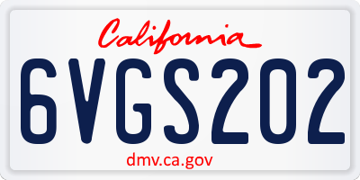 CA license plate 6VGS202