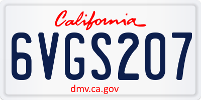 CA license plate 6VGS207