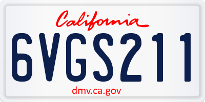 CA license plate 6VGS211