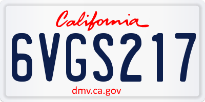 CA license plate 6VGS217