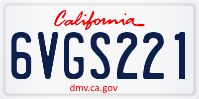 CA license plate 6VGS221