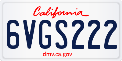 CA license plate 6VGS222