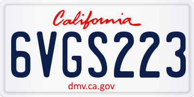 CA license plate 6VGS223