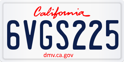 CA license plate 6VGS225