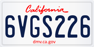 CA license plate 6VGS226