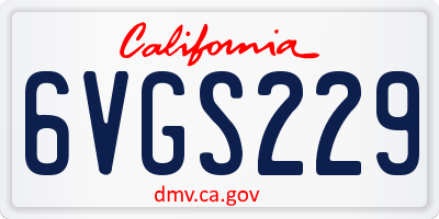 CA license plate 6VGS229