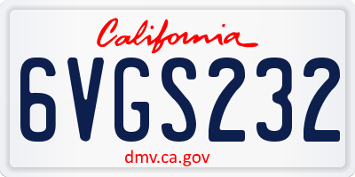 CA license plate 6VGS232