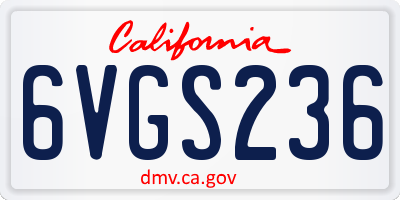 CA license plate 6VGS236