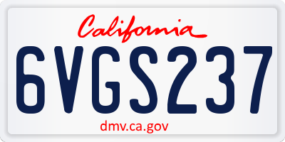 CA license plate 6VGS237
