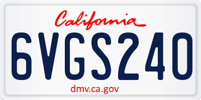 CA license plate 6VGS240