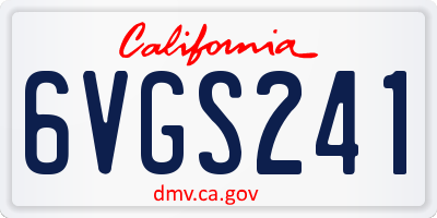 CA license plate 6VGS241