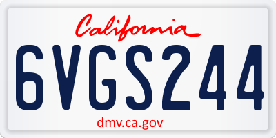 CA license plate 6VGS244