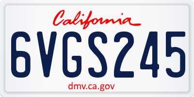 CA license plate 6VGS245