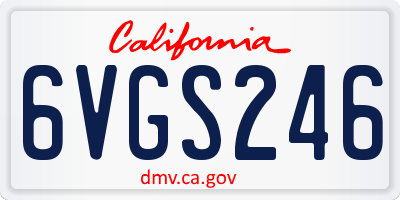 CA license plate 6VGS246