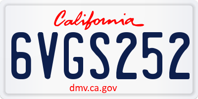 CA license plate 6VGS252