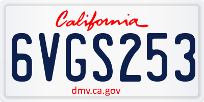 CA license plate 6VGS253
