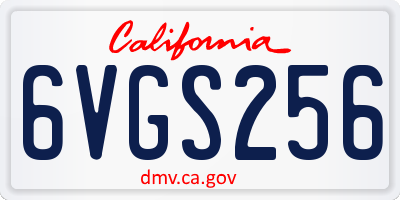 CA license plate 6VGS256