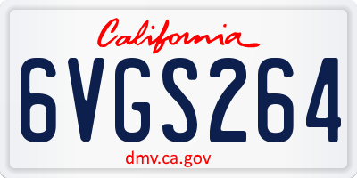 CA license plate 6VGS264
