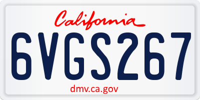 CA license plate 6VGS267