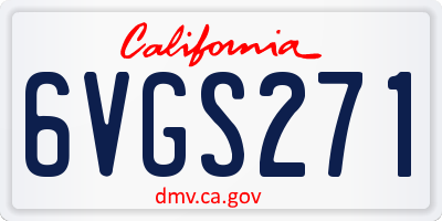 CA license plate 6VGS271