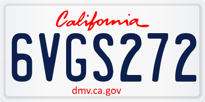 CA license plate 6VGS272