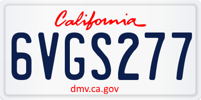 CA license plate 6VGS277