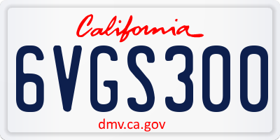 CA license plate 6VGS300
