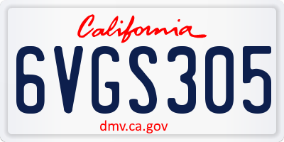 CA license plate 6VGS305